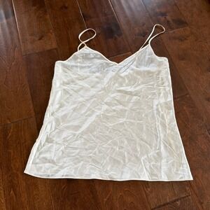 Brooks Brothers Womens Cream V-Neck Silk Camisole Tank Top Strappy Size S
